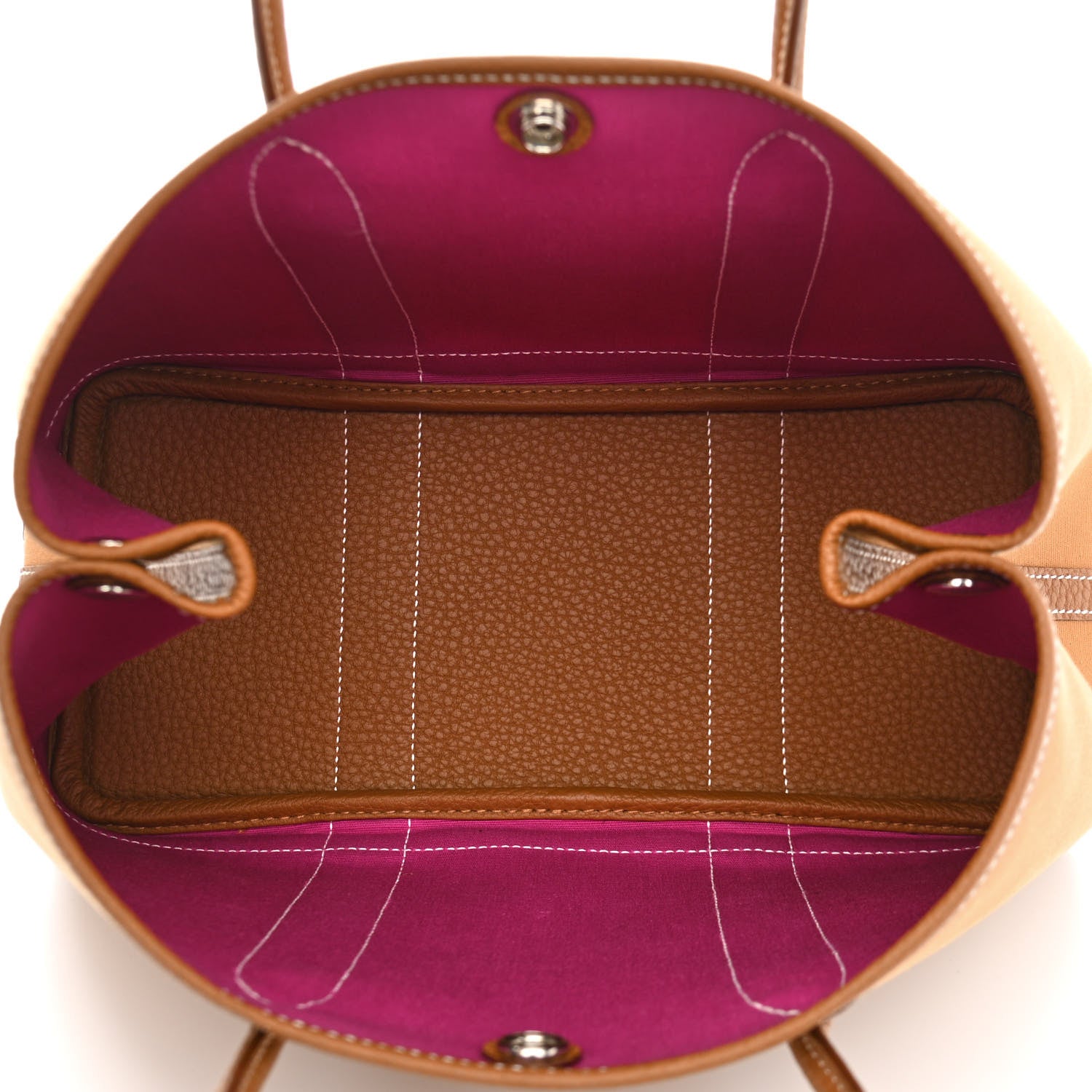 Hermes Toile Militaire Vache Country Verso Garden Party 30 TPM Gold Dune Magnolia 5 of 11