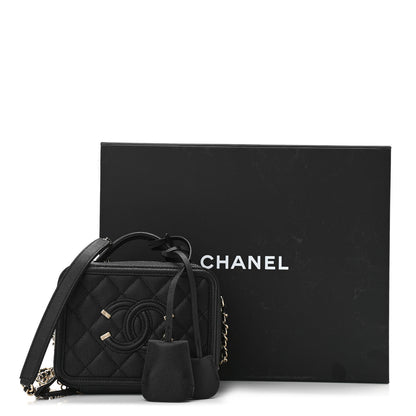 Chanel Caviar Quilted Small CC Filigree Vanity Case Black 11 of 11