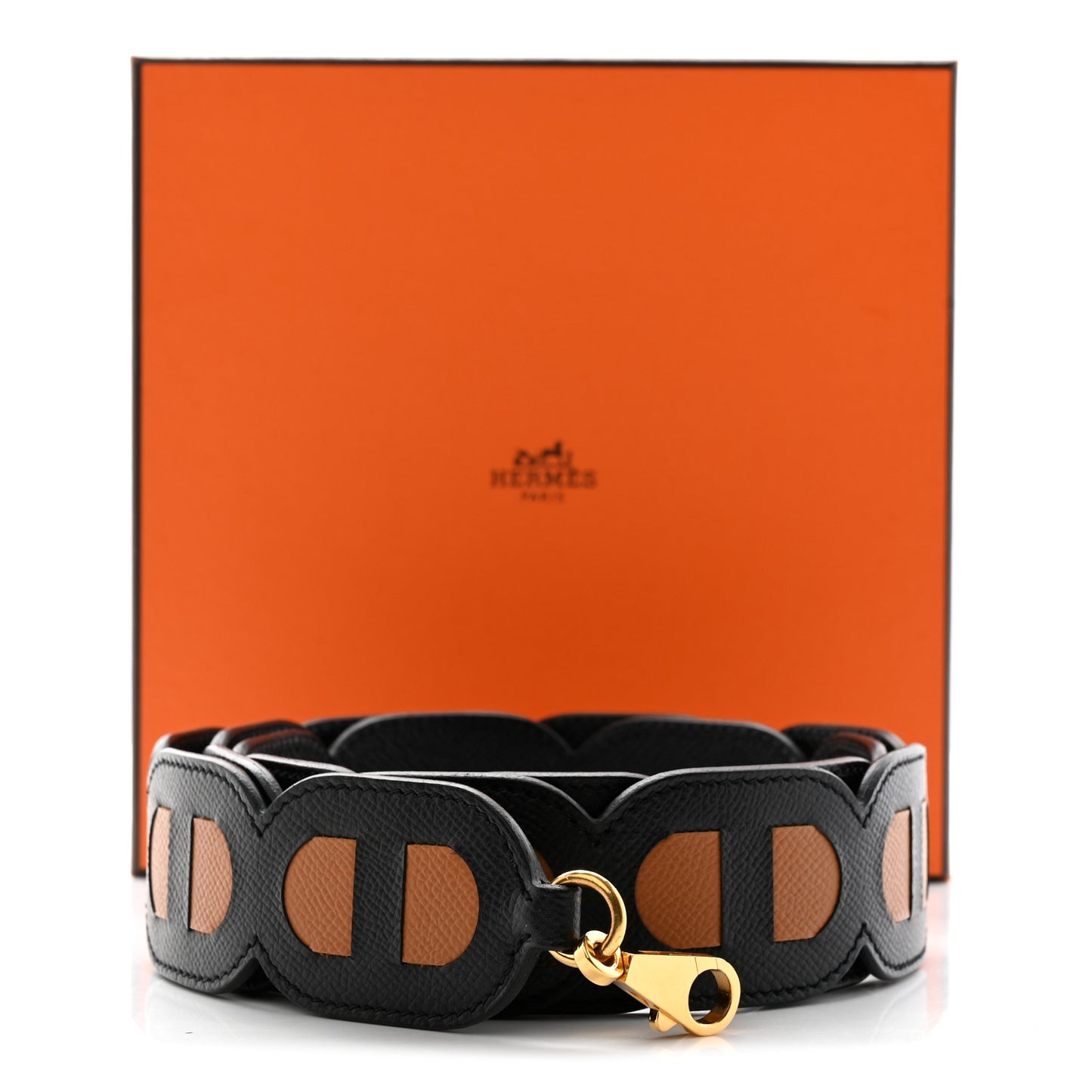 Epsom Maillons Shoulder Strap Black Gold