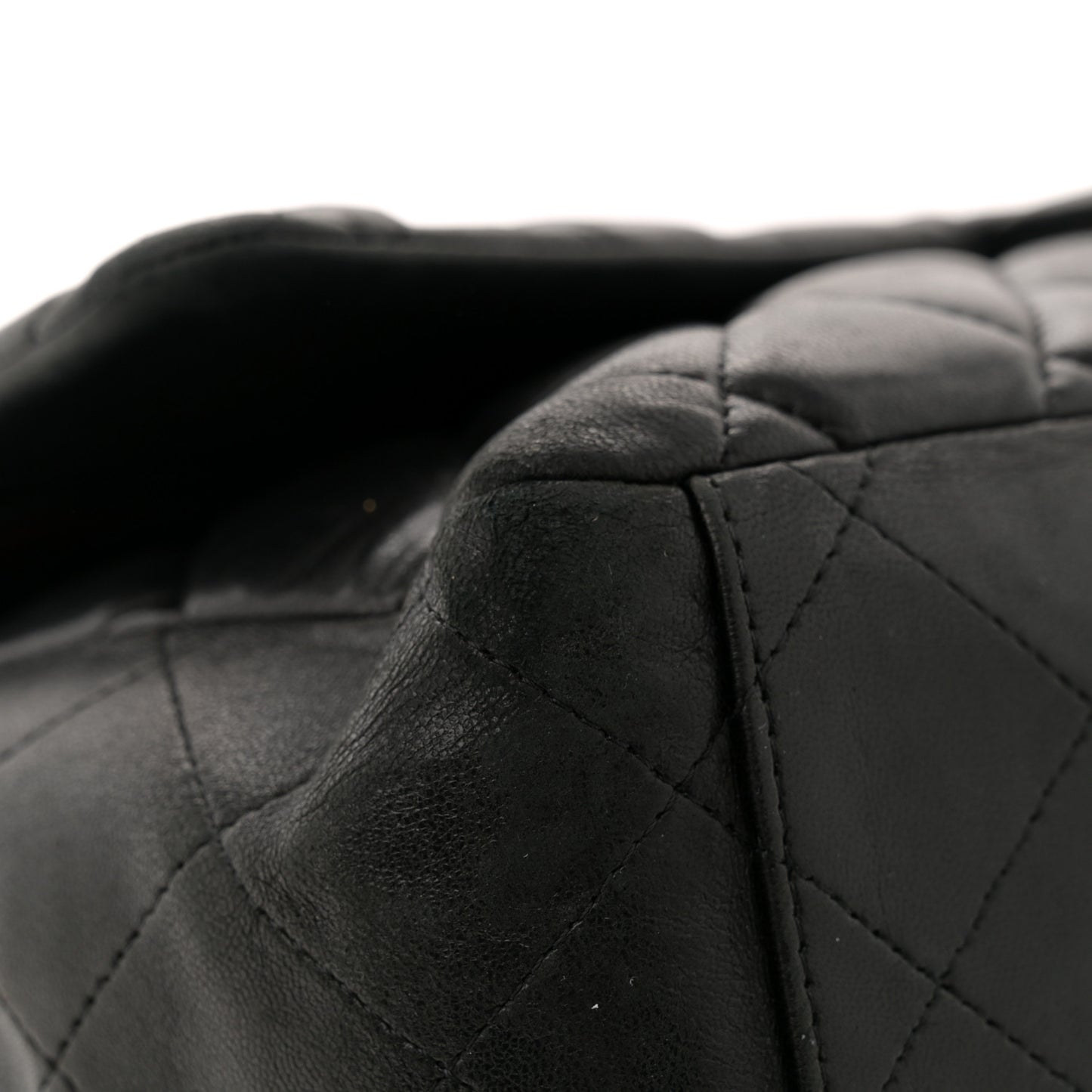 Lambskin Quilted Maxi Double Flap Black