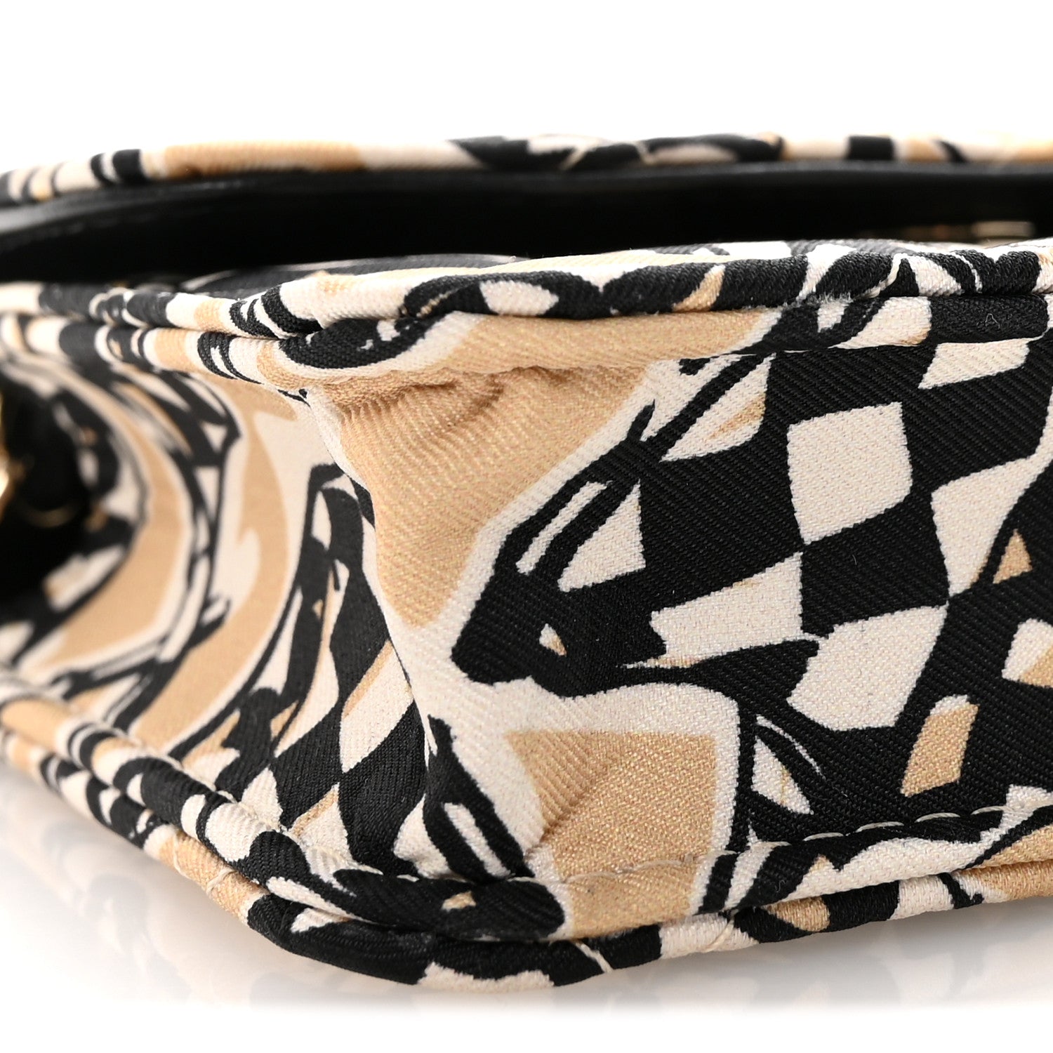 Chanel Canvas Check Flag Printed CC Clutch With Chain Beige Multicolor 9 of 11