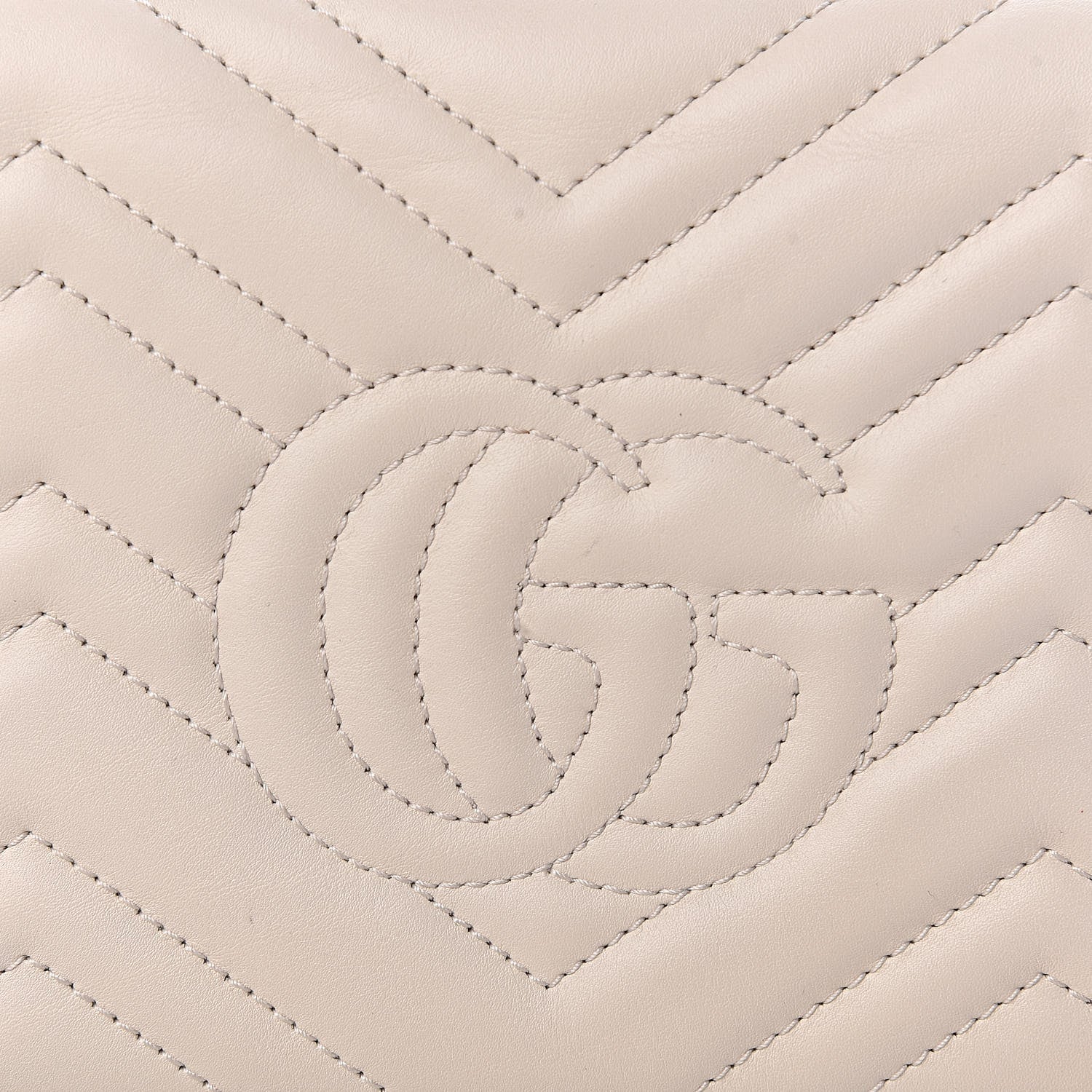 Gucci Calfskin Matelasse GG Marmont Chain Wallet Mystic White 9 of 12