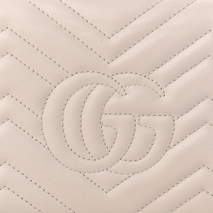 Gucci Calfskin Matelasse GG Marmont Chain Wallet Mystic White 9 of 12