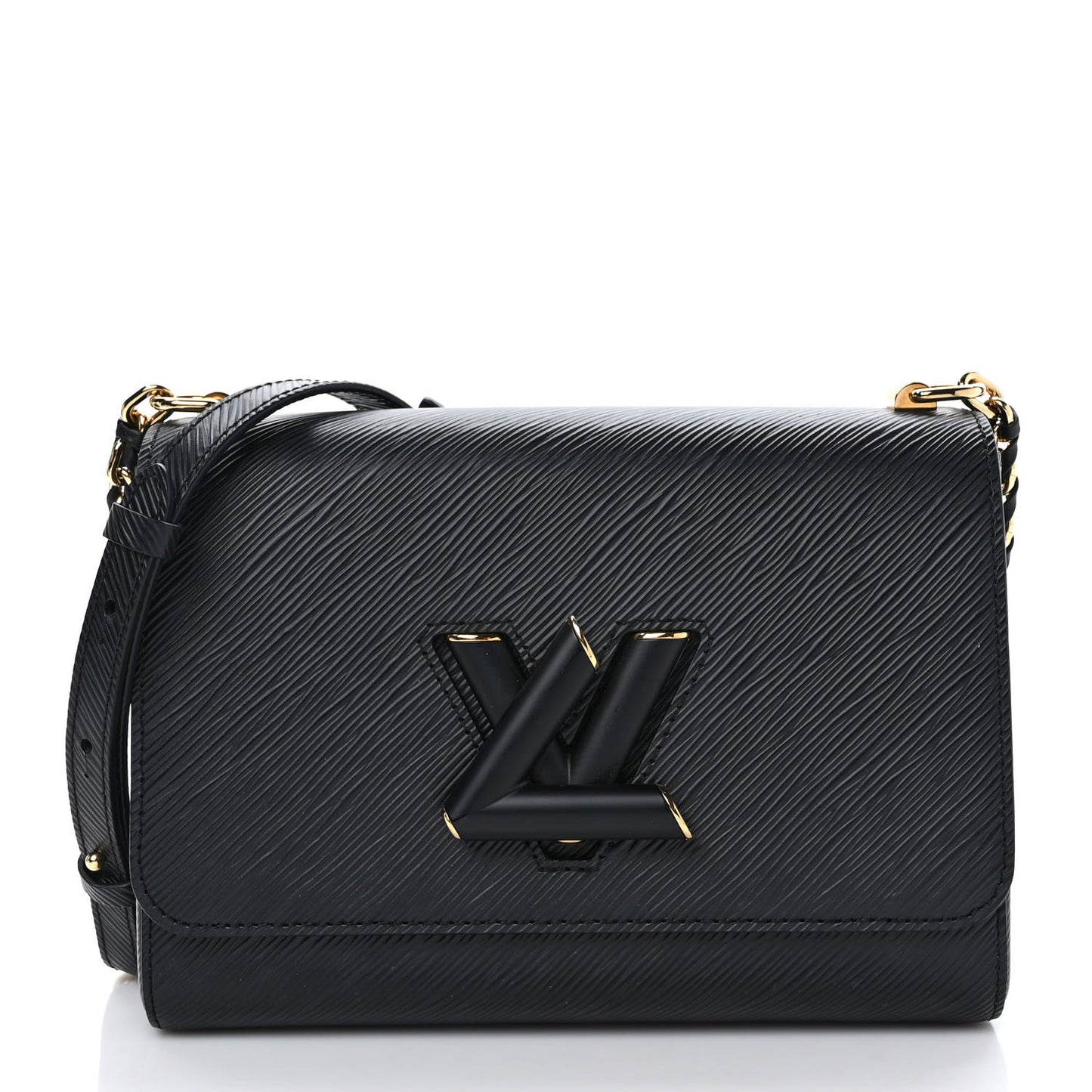 Epi Twist Shoulder Bag MM Matte Black Gold