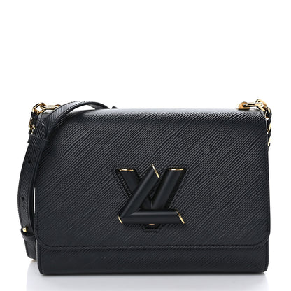 Louis Vuitton Epi Twist Shoulder Bag MM Matte Black Gold 3 of 10