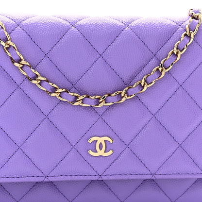 Chanel Caviar Quilted Wallet On Chain WOC Purple 9 of 12