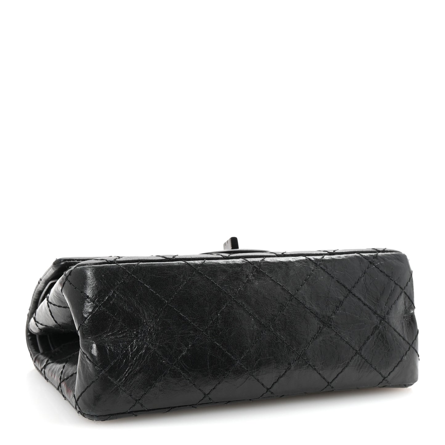 Aged Calfskin Quilted 2.55 Reissue Mini Flap So Black