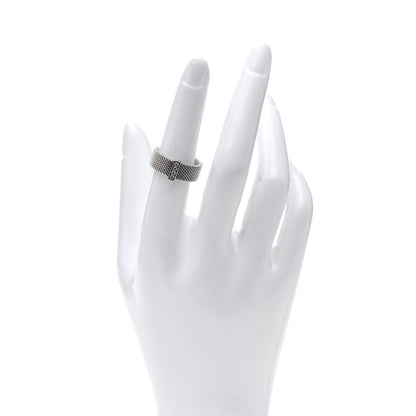 Tiffany Sterling Silver Diamond Somerset Mesh Ring 52 6 2 of 5