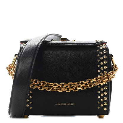 Alexander McQueen Grained Calfskin Studded Box Shoulder Bag 16 Black 1 of 8