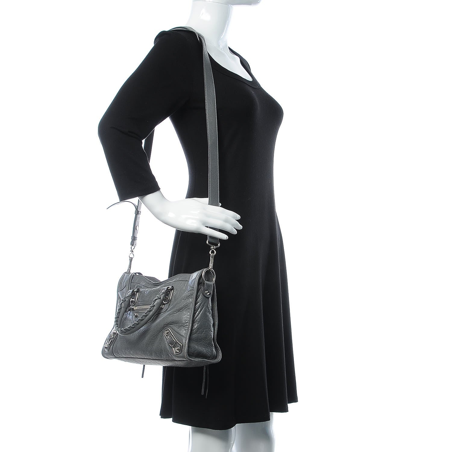 Balenciaga Agneau Silver Metallic Edge Hardware S City Gris Cendre 3 of 8