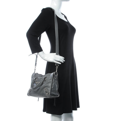 Balenciaga Agneau Silver Metallic Edge Hardware S City Gris Cendre 3 of 8
