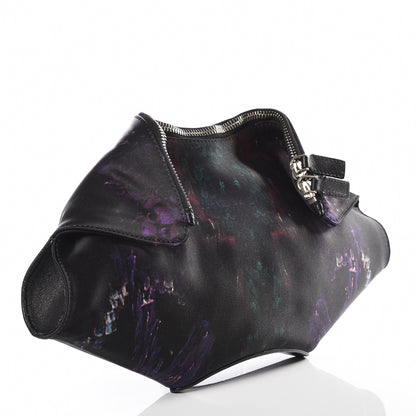 Alexander McQueen Silk Print Moth De Manta Clutch Black 2 of 9