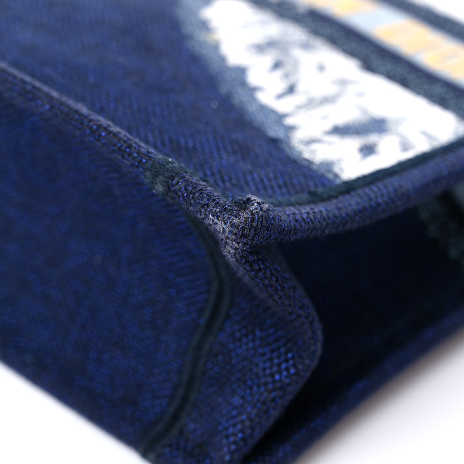 Christian Dior Canvas Embroidered Tie Dye Vertical Book Tote Blue Multicolor 9 of 18