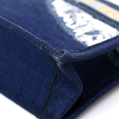 Christian Dior Canvas Embroidered Tie Dye Vertical Book Tote Blue Multicolor 9 of 18