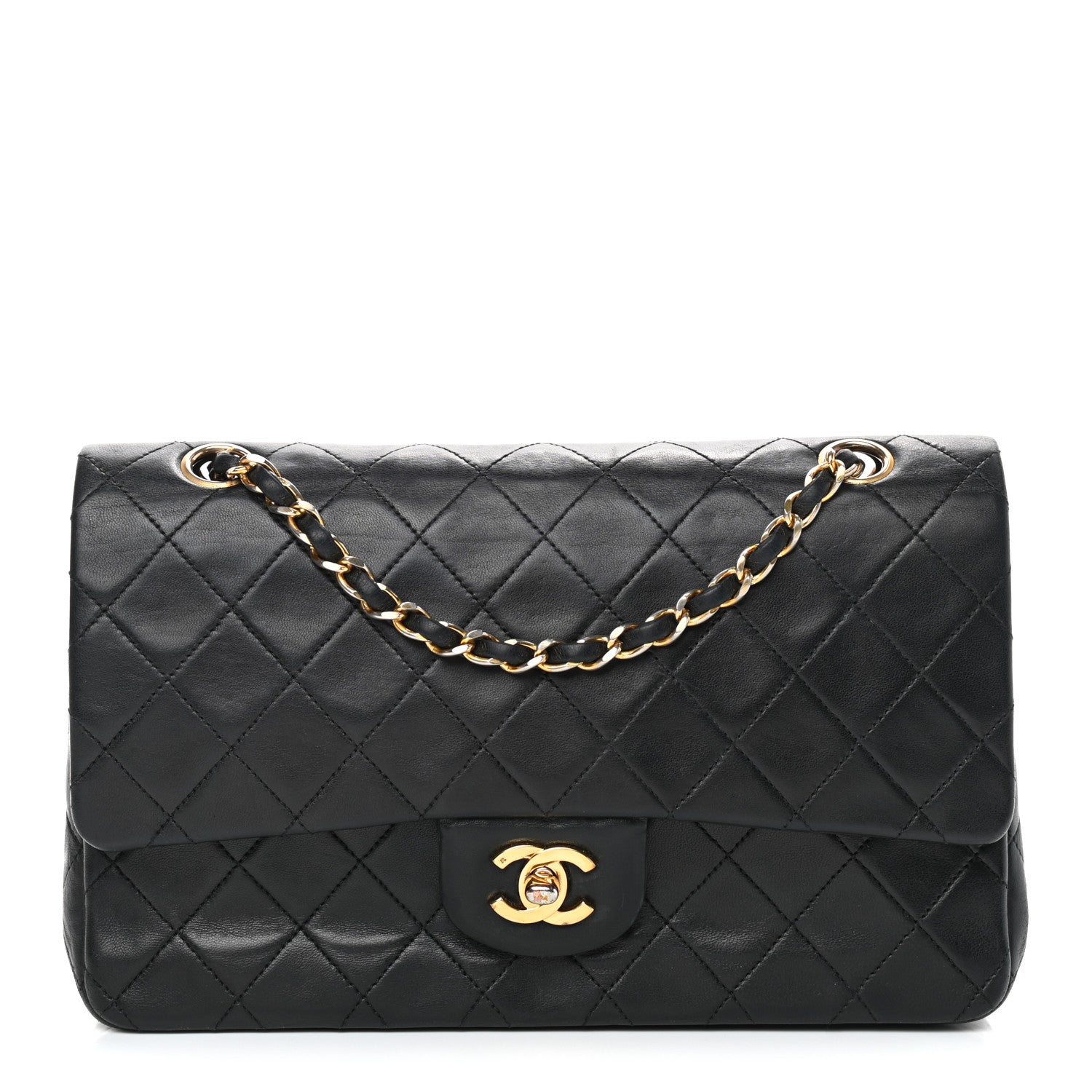 Chanel Lambskin Quilted Medium Double Flap Black 1 of 11