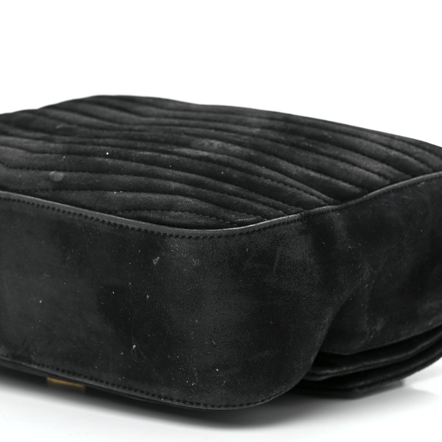 Saint Laurent Suede Matelasse Chevron Monogram Medium Sulpice Black 13 of 14