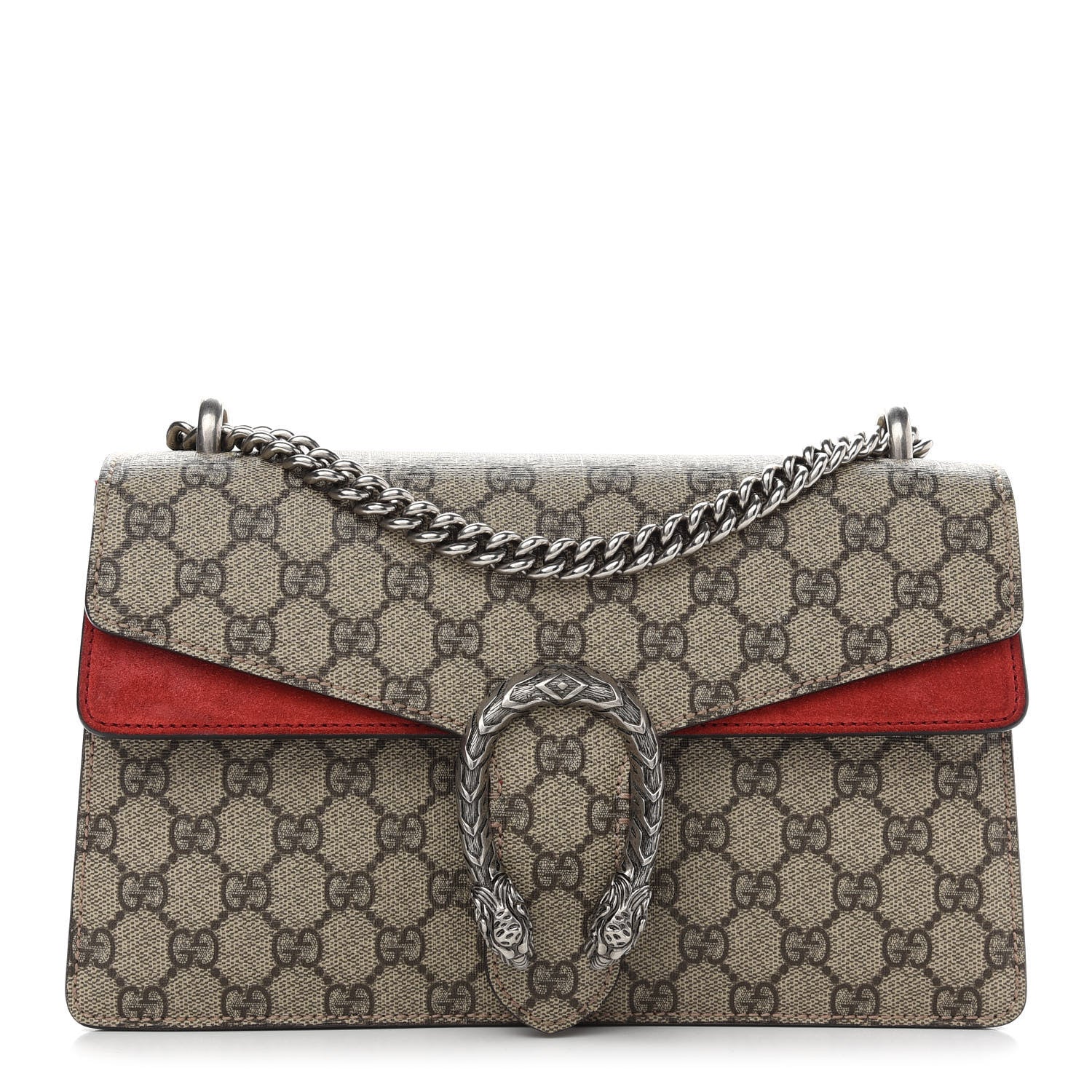 Gucci GG Supreme Monogram Small Dionysus Shoulder Bag Red 1 of 11