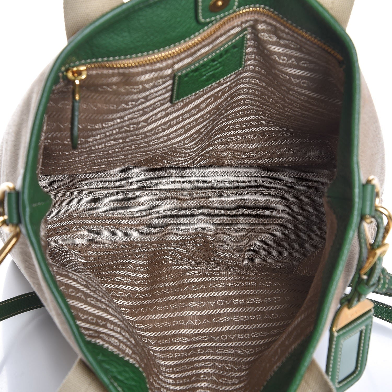 Prada Jacquard Logo Tote Corda Larice 6 of 9