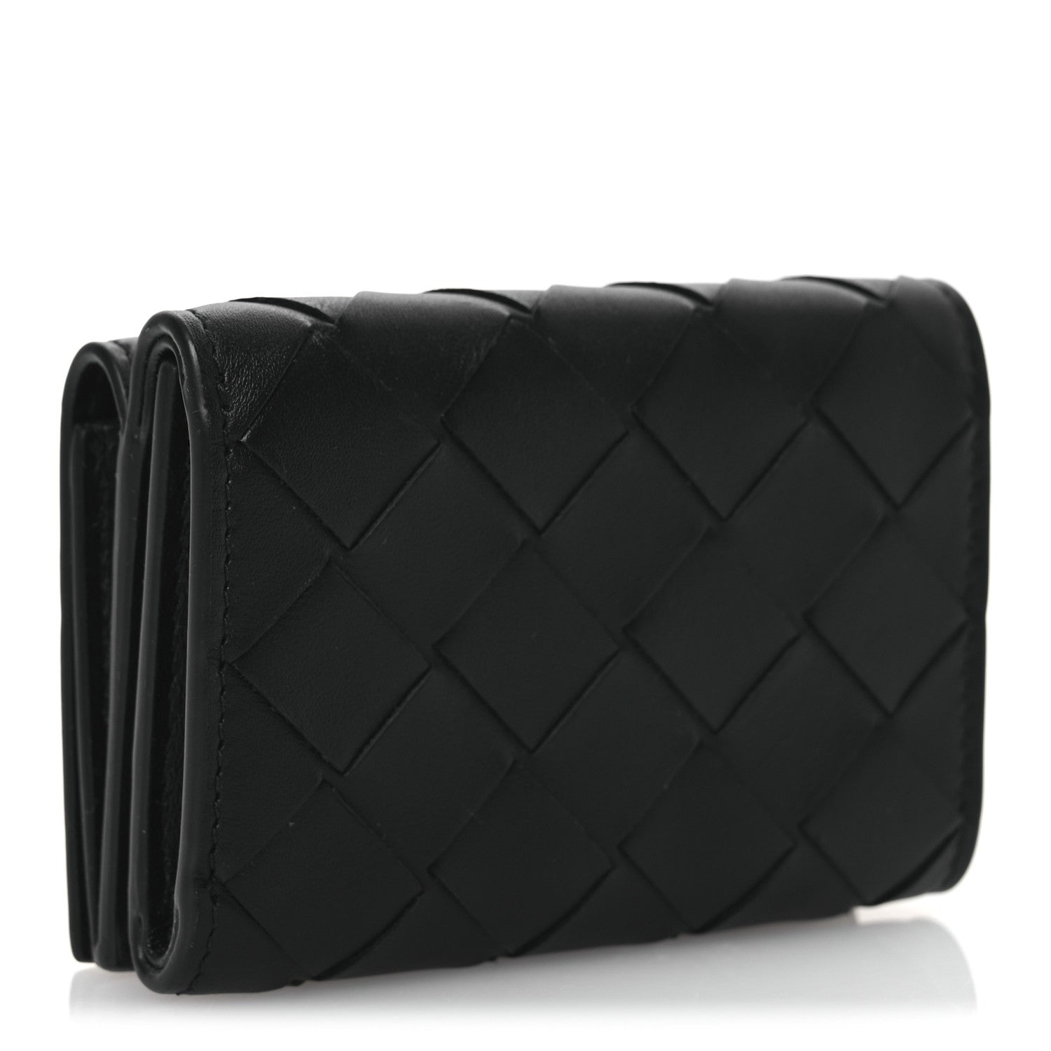 Bottega Veneta Nappa Maxi Intrecciato Tri-Fold Wallet Black 3 of 8