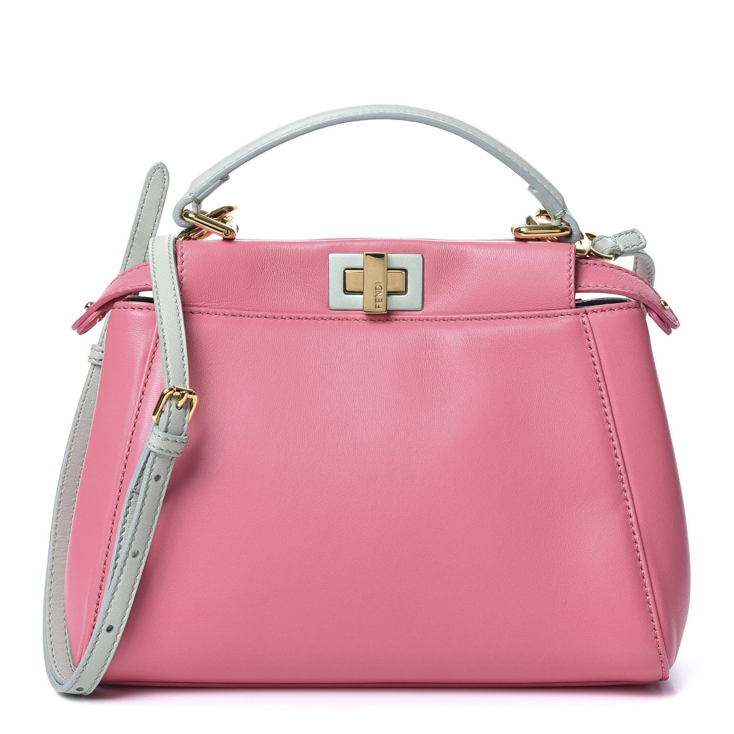 Nappa Colorblock Mini Peekaboo Iconic Satchel Rosa Fluo Oxigen Slate