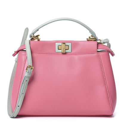 Fendi Nappa Colorblock Mini Peekaboo Iconic Satchel Rosa Fluo Oxigen Slate 1 of 10