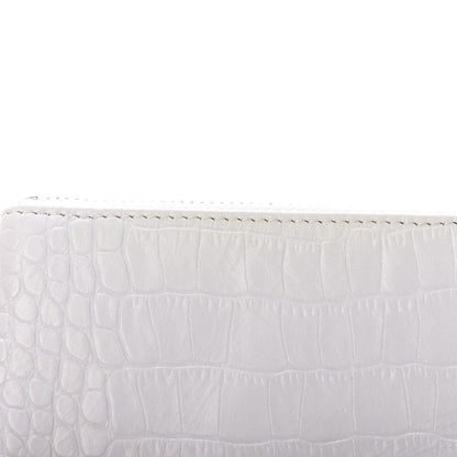 Chanel Calfskin Crocodile Embossed Cocodile Cosmetic Case White Gold 8 of 8