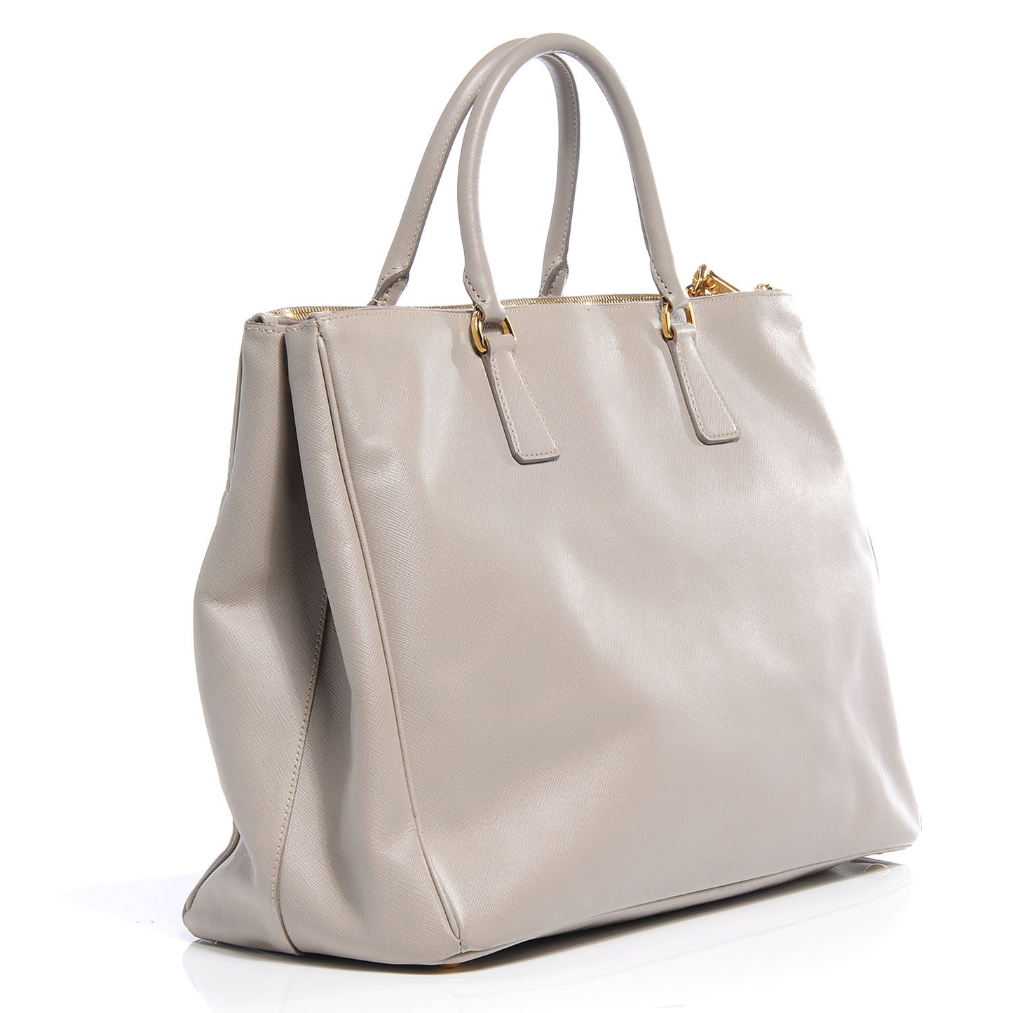 Saffiano Lux Large Double Zip Tote Pomice