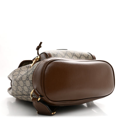 Gucci GG Supreme Monogram Azalea Calfskin Retro Interlocking G Buckle Backpack Beige Ebony Brown Sugar 3 of 9