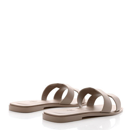 Hermes Box Calfskin Oran Sandals 41 Beige Mastic 4 of 9