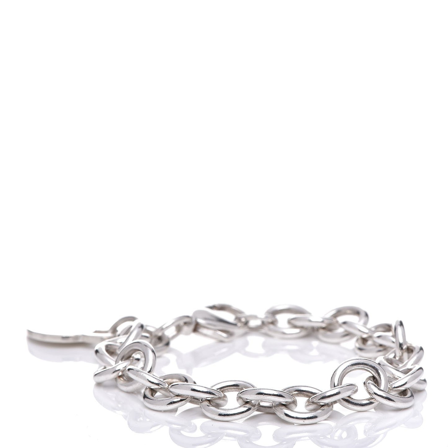 Sterling Silver Heart Tag Charm Bracelet