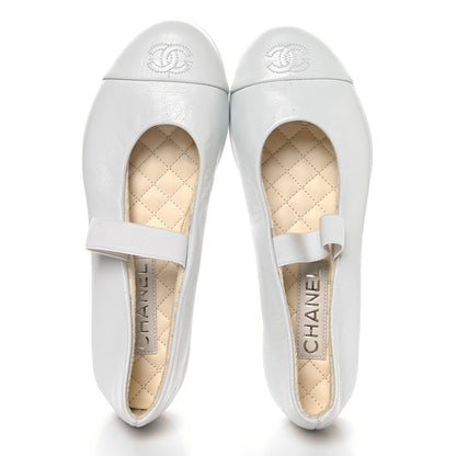 Chanel Lambskin Cap Toe CC Mary Jane Flats 39.5 White 2 of 11