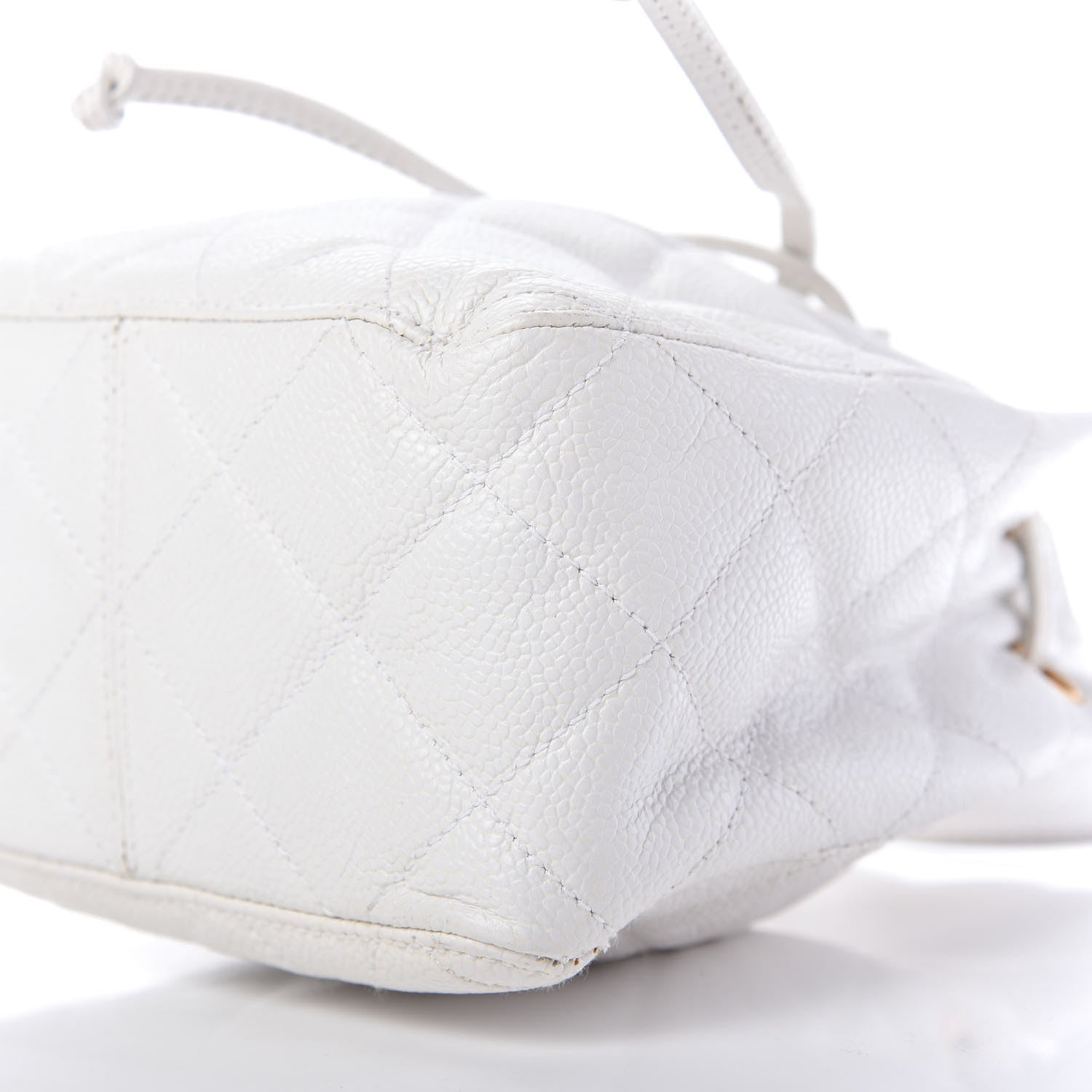 Chanel Caviar Quilted Drawstring Shoulder Bag White 7 of 10