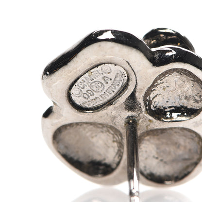 Chanel Enamel Flower CC Earrings Black Gold 4 of 4