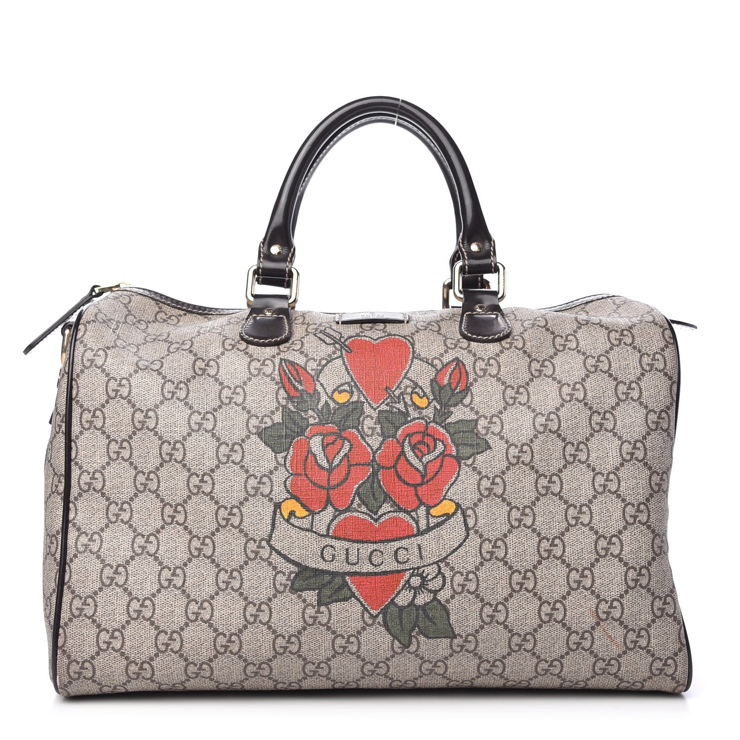 Gucci GG Plus Monogram Medium Tattoo Heart Joy Boston Brown 1 of 11