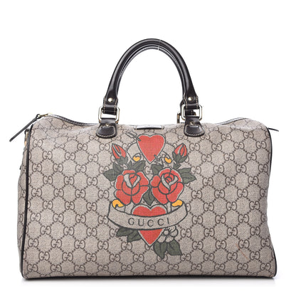 Gucci GG Plus Monogram Medium Tattoo Heart Joy Boston Brown 1 of 11