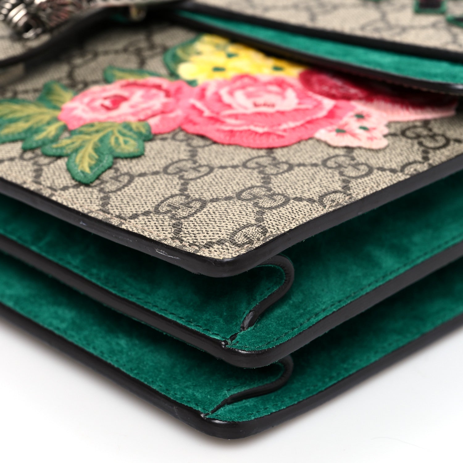 Gucci GG Supreme Monogram Embroidered Medium Dionysus Shoulder Bag Emerald 9 of 10