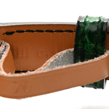 Hermes Shiny Crocodile Porosus 18mm Etriviere Belt 70 28 Vert Emeraude 6 of 16