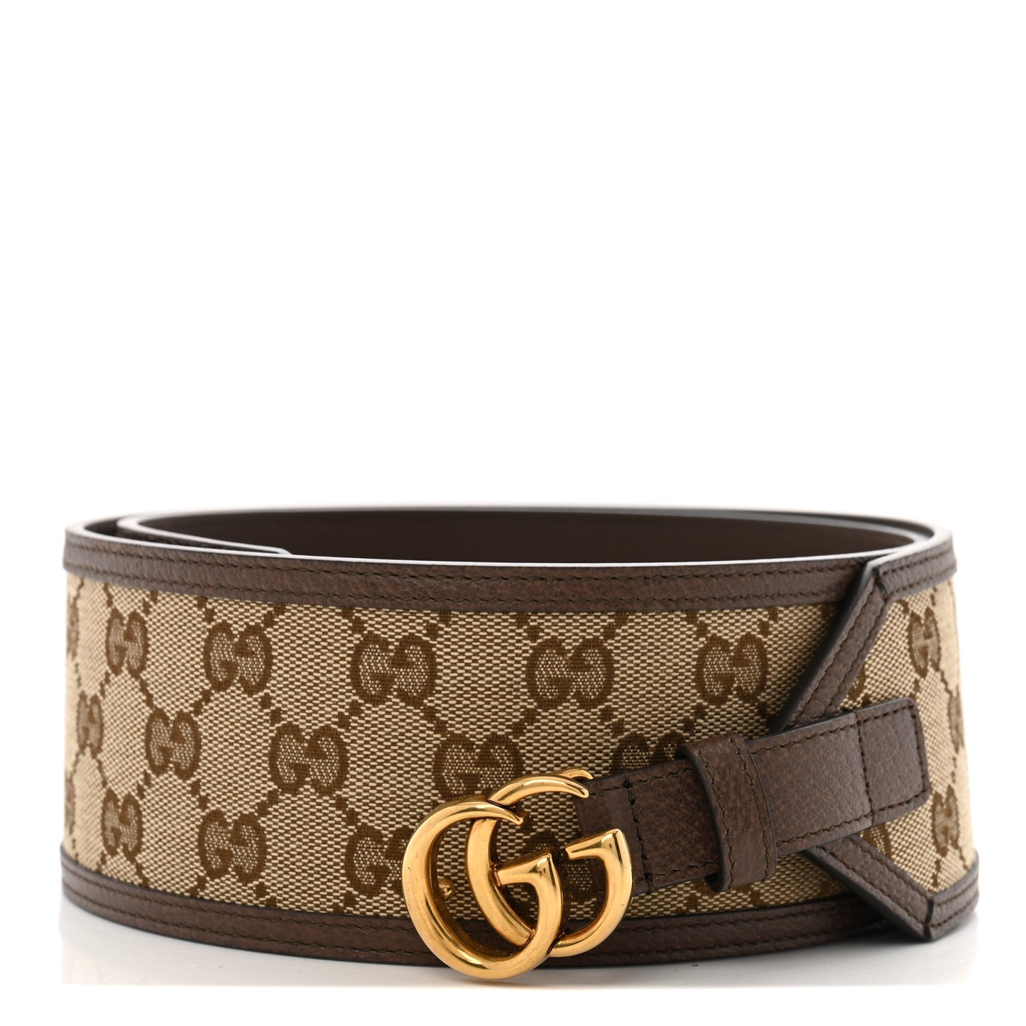 Monogram Calfskin GG Marmont Wide Belt 105 42 Beige Ebony