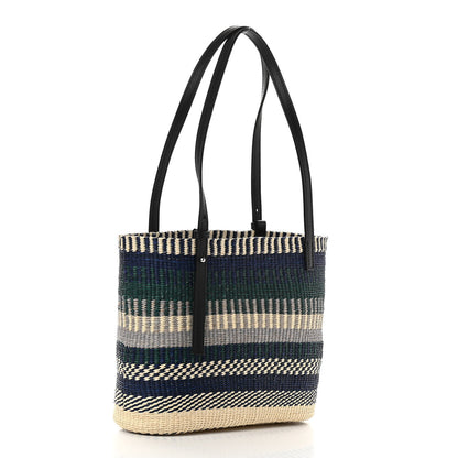 Loewe Textile Calfskin Small Square Basket Tote Bag Black Multicolor 3 of 10