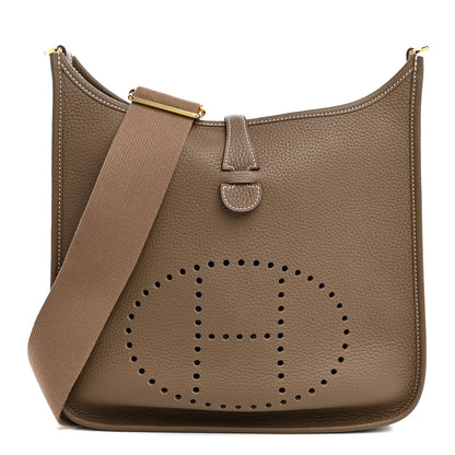 Hermes Taurillon Clemence EVELYNE III PM Etoupe 1 of 10