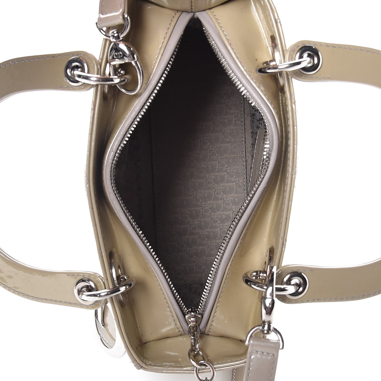 Christian Dior Patent Cannage Medium Lady Dior Grey 5 of 14