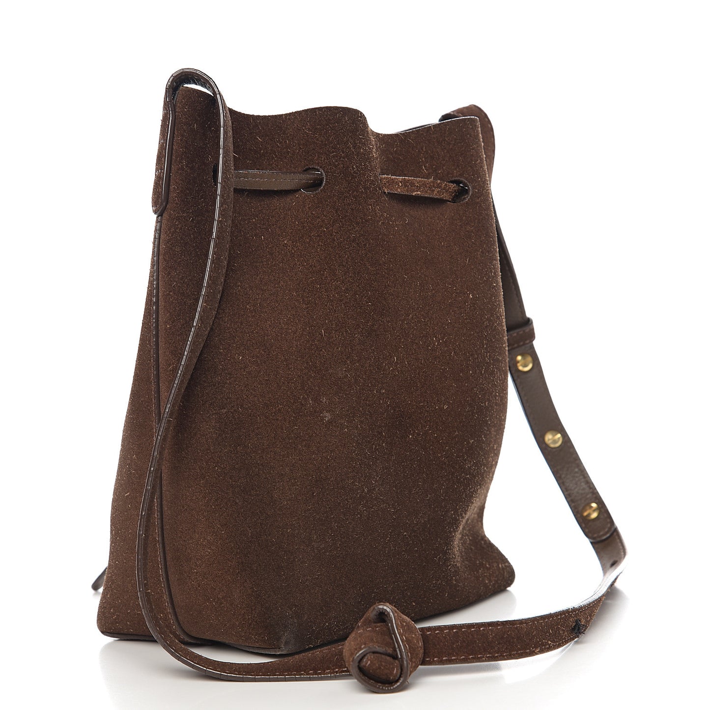 Suede Mini Bucket Bag Chocolate
