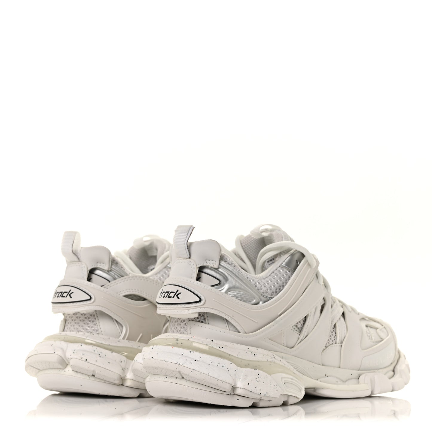 Rubber Mesh Fabric Monocolor Recycled Sole Womens Track Sneakers 38 White