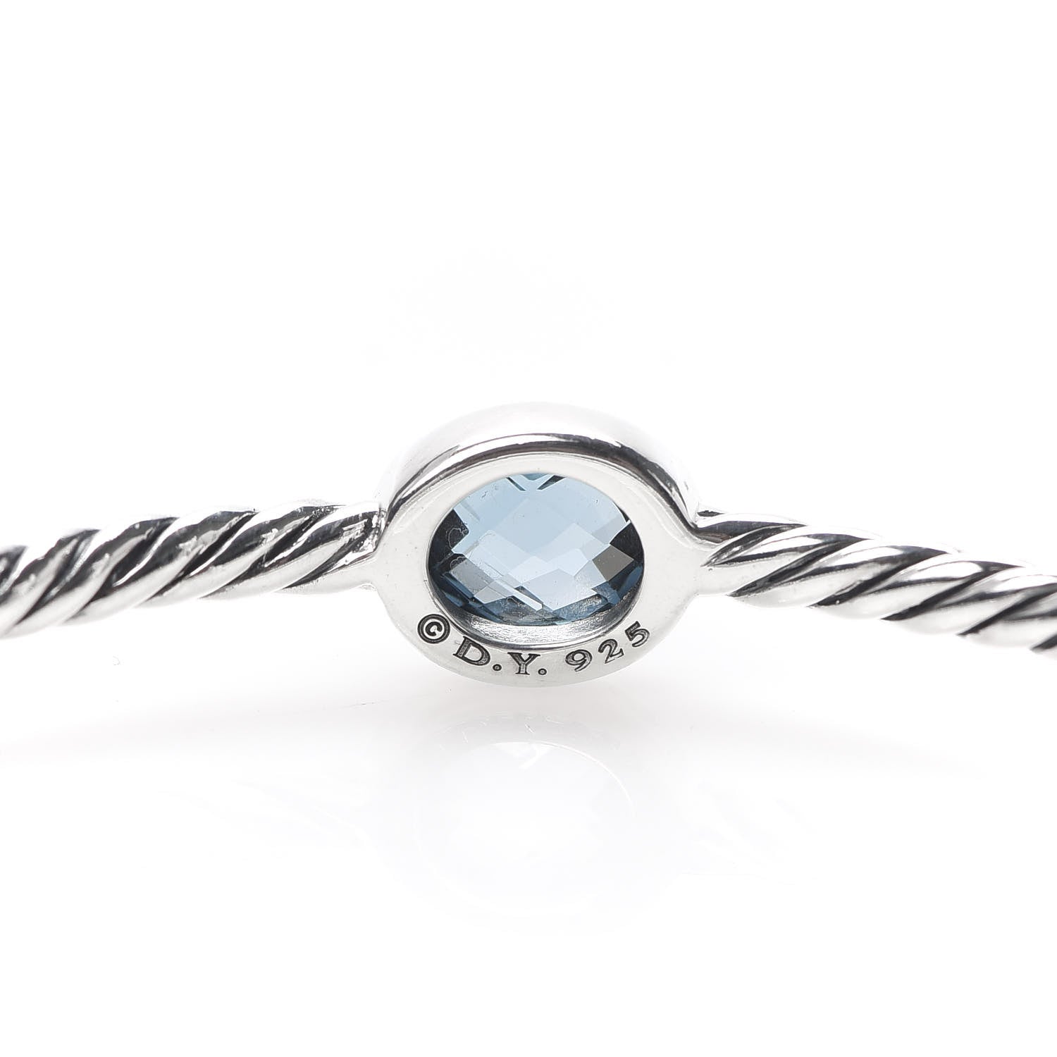 David Yurman Sterling Silver Blue Topaz 3mm Color Classics Four Station Bangle Bracelet 4 of 4