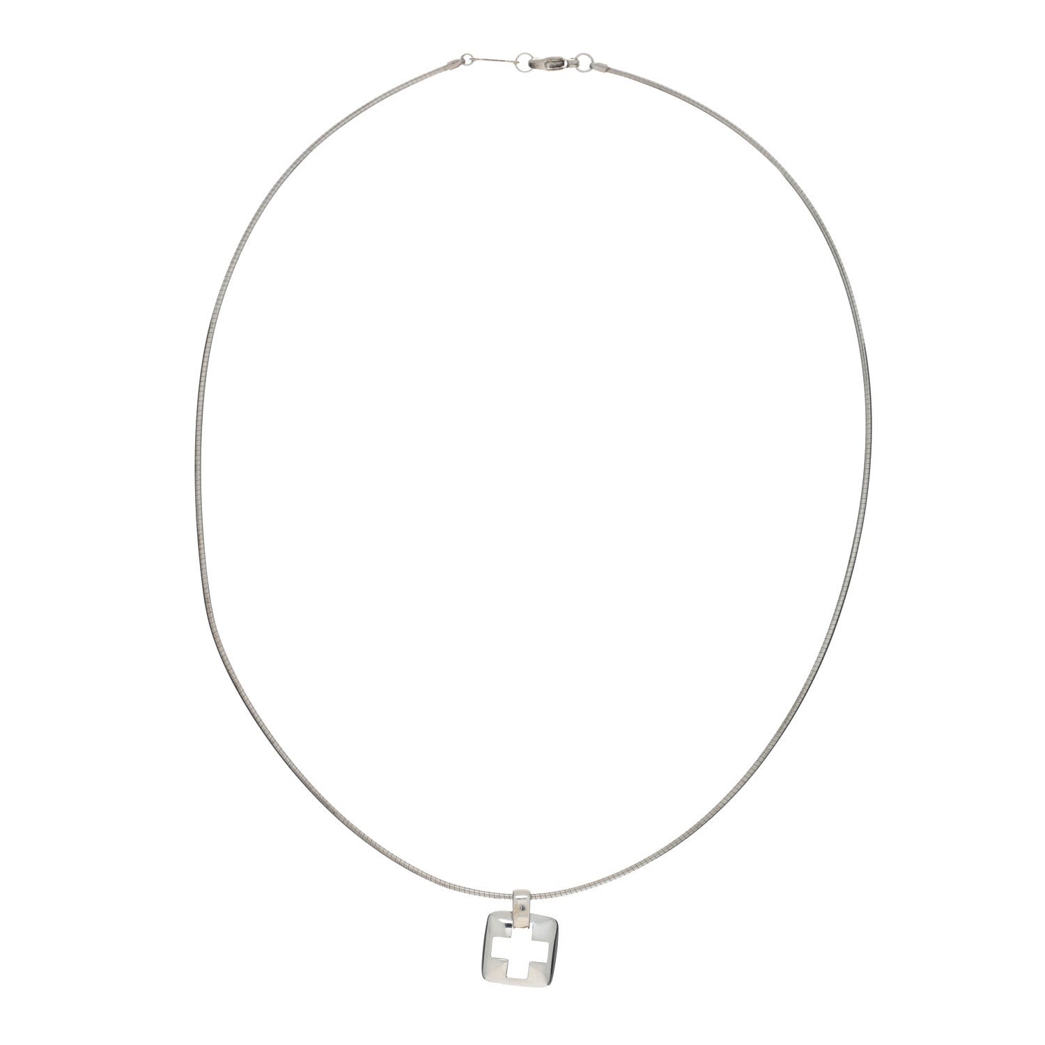 Tiffany Sterling Silver Cross Cutout Pendant Necklace 2 of 4