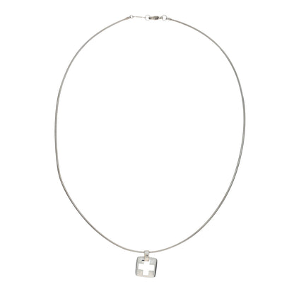 Tiffany Sterling Silver Cross Cutout Pendant Necklace 2 of 4