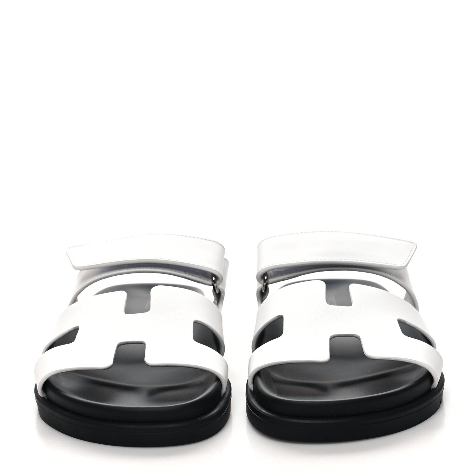 Hermes Calfskin Womens Chypre Sandals 37 White 2 of 8