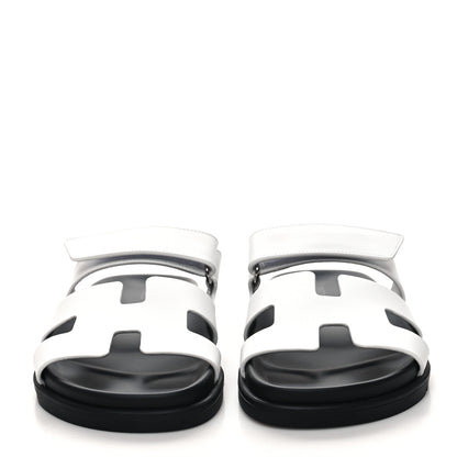 Hermes Calfskin Womens Chypre Sandals 37 White 2 of 8