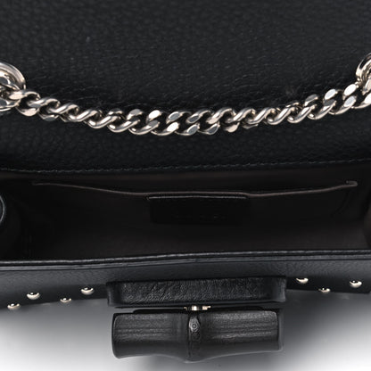 Gucci Calfskin Small Studded Miss Bamboo Shoulder Bag Black 5 of 12