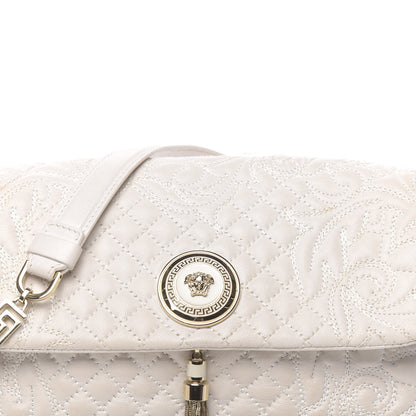 Versace Nappa Barocco Quilted Vanitas Medea Shoulder Bag White 8 of 11